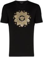 Versace Sequinned Medusa Motif T-shirt - Black