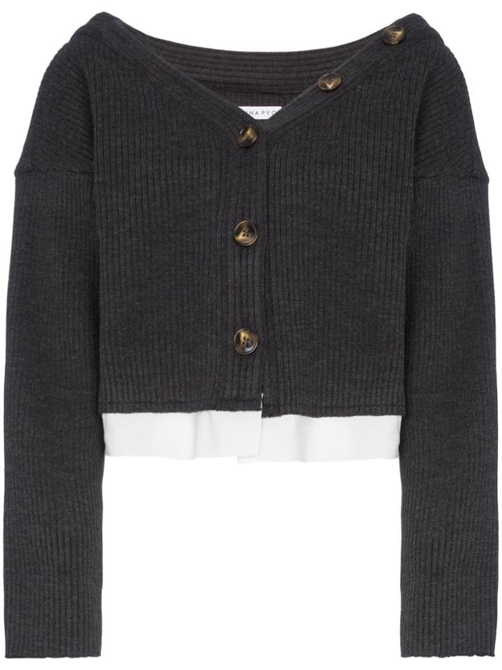 Rejina Pyo Ella Ribbed Cardigan - Grey