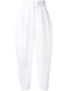 Delpozo - Cropped Trousers - Women - Linen/flax - 38, White, Linen/flax
