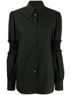 Mm6 Maison Margiela Ruffle Sleeve Shirt - Black