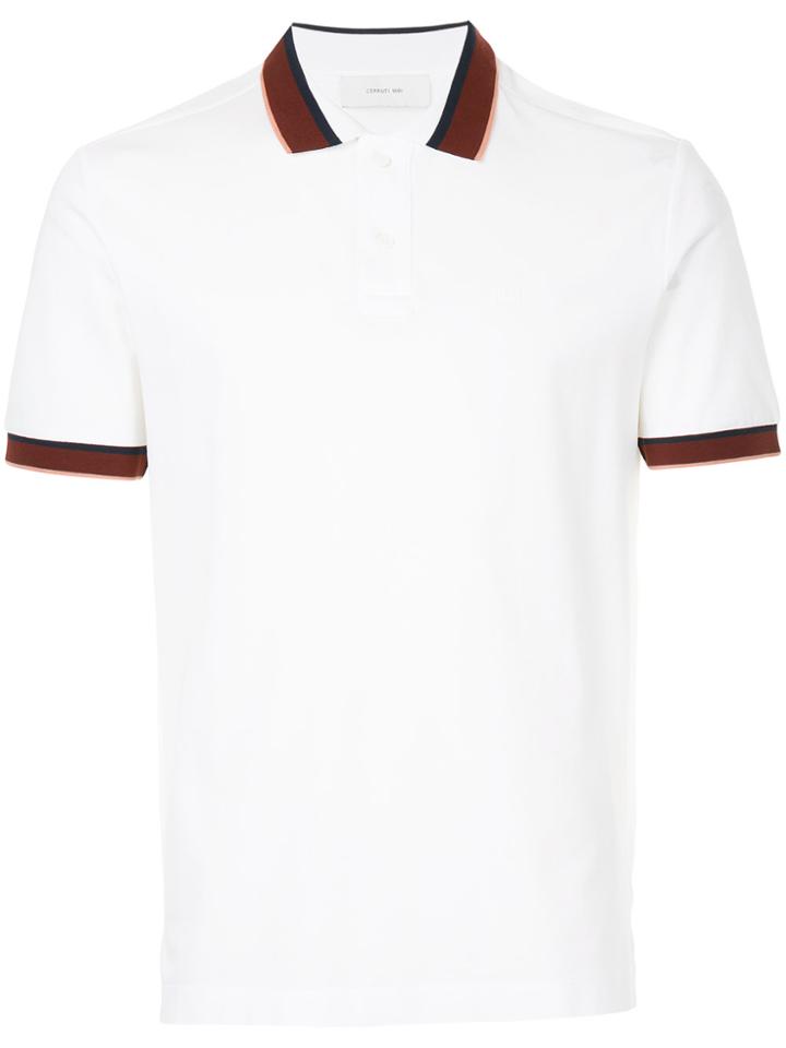 Cerruti 1881 Contrast Trim Polo Shirt - White