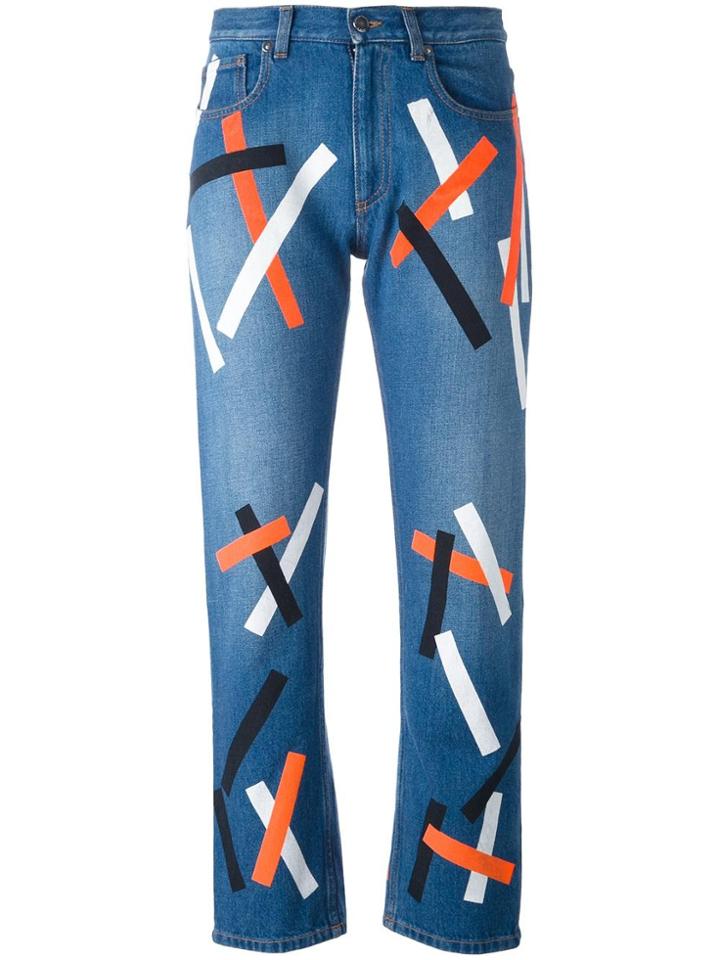 Christopher Kane Printed Bolster Jeans - White