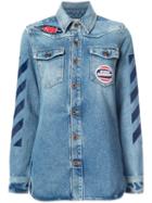 Off-white - Patches Denim Shirt - Women - Cotton - 36, Blue, Cotton