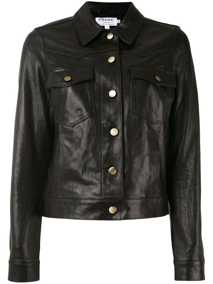 Frame Denim Buttoned Jacket - Black