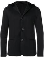 Emporio Armani Buttoned Hooded Jacket - Black