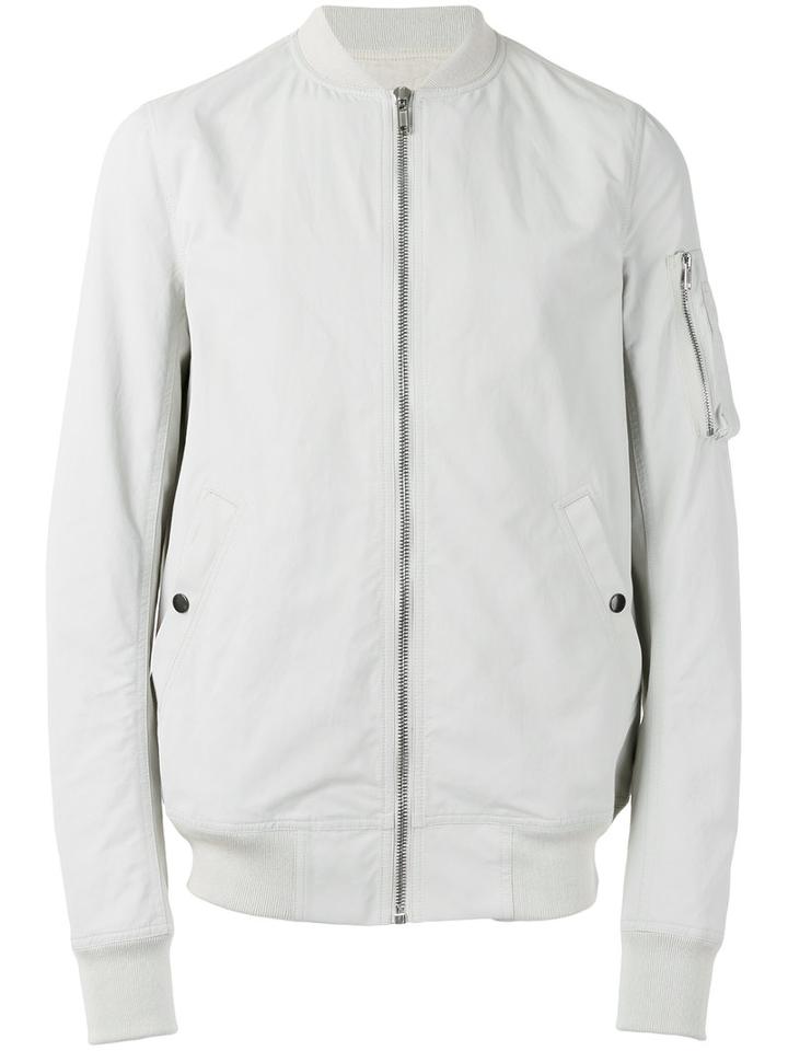 Rick Owens Drkshdw Zipped Jacket, Men's, Size: Medium, Grey, Cotton/polyamide