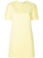 Msgm Short Sleeve Shift Dress - Yellow & Orange