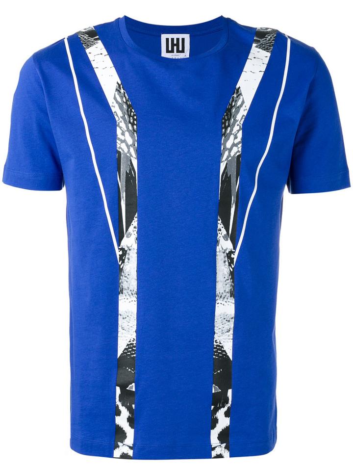 Les Hommes Urban Graphic Print T-shirt, Men's, Size: Small, Blue, Cotton