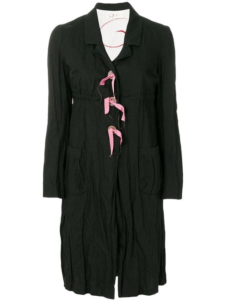 Romeo Gigli Pre-owned Creased Midi Coat - Black