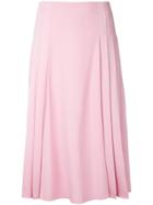 Victoria Beckham Pleated Detail Midi Skirt - Pink & Purple