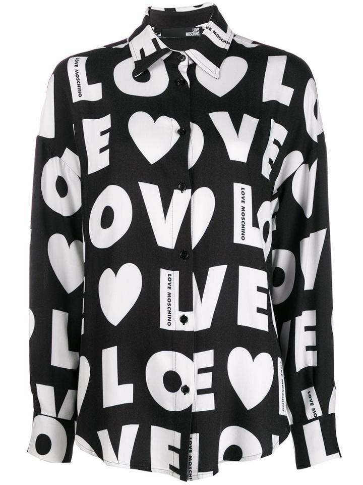 Love Moschino Logo Printed Shirt - Black