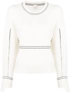 Pinko Round Neck Fitted Sweater - White