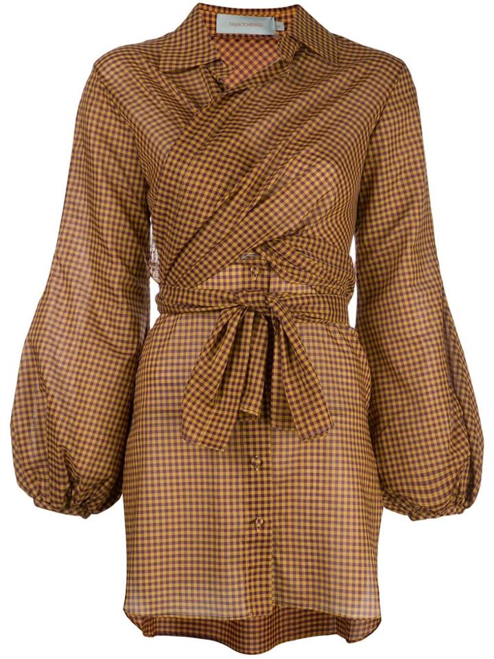 Silvia Tcherassi Drever Wrap Front Blouse - Yellow