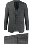 Tagliatore Check Patterned Suit - Grey