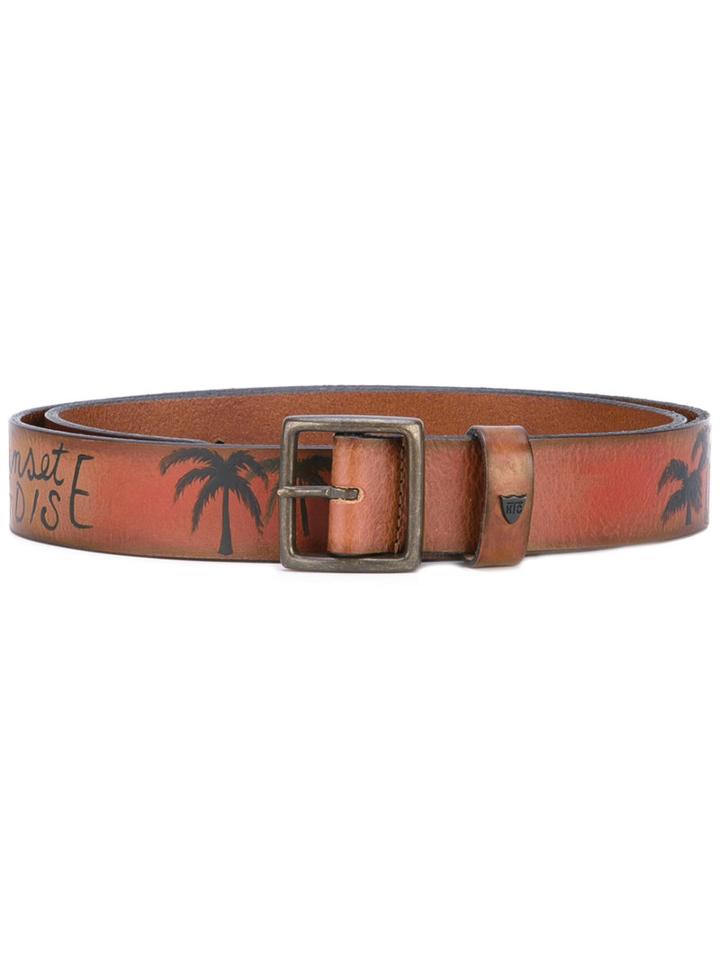 Htc Hollywood Trading Company - 'sunset Paradise' Belt - Men - Leather/metal - 85, Brown, Leather/metal