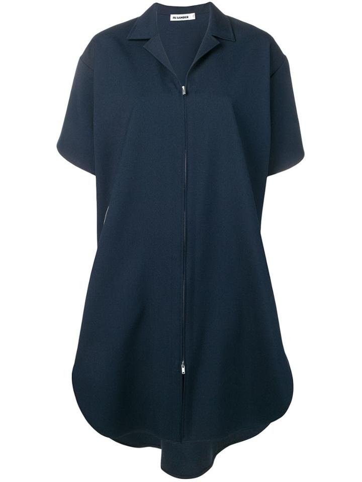 Jil Sander Gunner Zip-front Shirt Dress - Blue