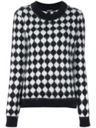 Balmain Checkered Jumper, Women's, Size: 36, Black, Polyamide/angora/wool