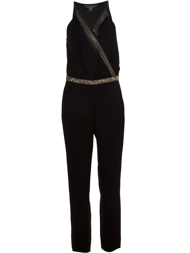 Diane Von Furstenberg 'caroline' Jumpsuit, Women's, Size: 6, Black, Polyester/triacetate/silk