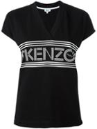 Kenzo V-neck T-shirt, Women's, Size: Xs, Black, Cotton