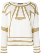 Alberta Ferretti Contrast Jumper, Women's, Size: 40, White, Cotton