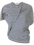 Junya Watanabe Comme Des Garçons Asymmetric Striped T-shirt - Blue