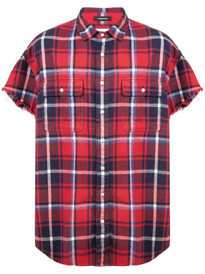 R13 Checked Shortsleeved Shirt - Red