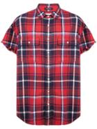 R13 Checked Shortsleeved Shirt - Red