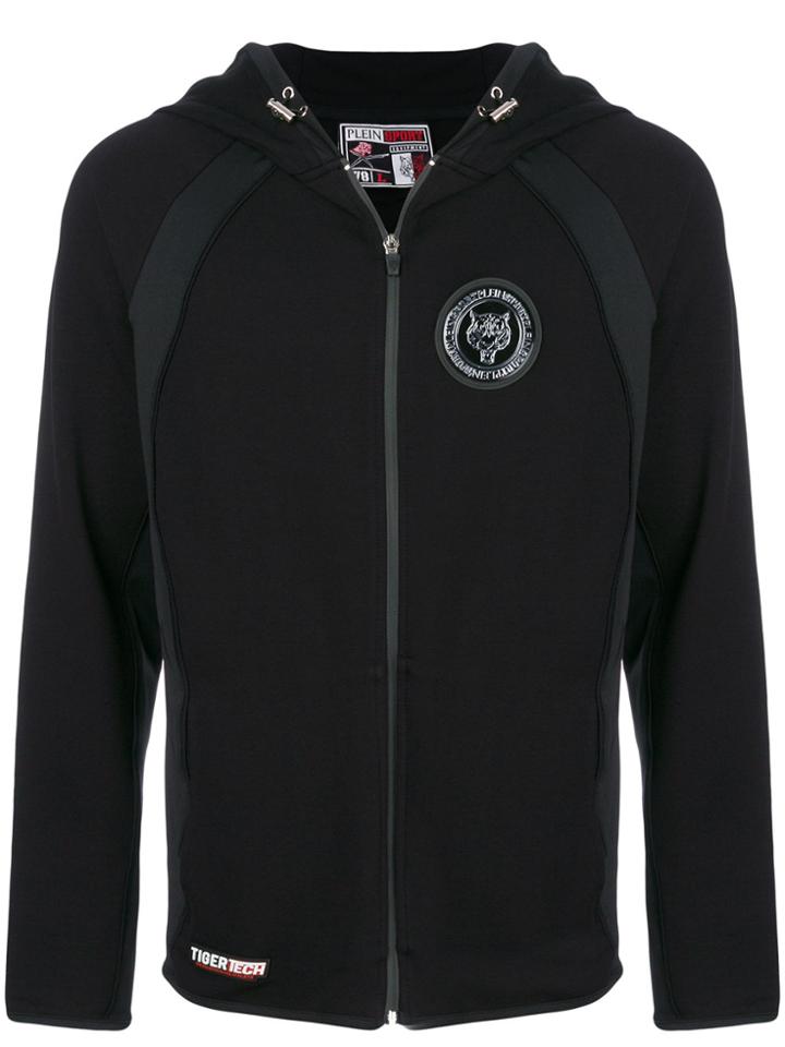 Plein Sport Logo Plaque Zip Hoodie - Black