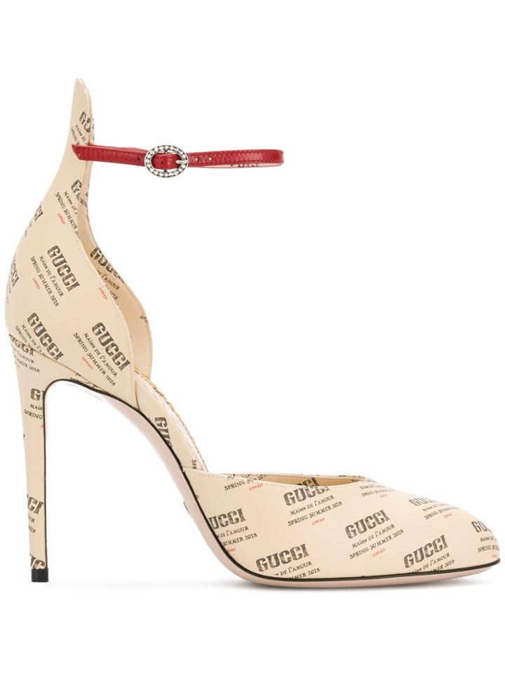 Gucci Gucci Invite Print Pumps - Nude & Neutrals