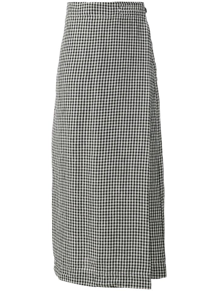 Massimo Alba Gingham Wrap Skirt - Black