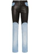 Skiim Jamie Leather Panel Jeans - Blue