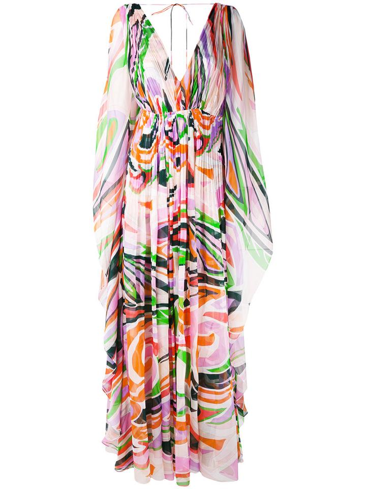 Emilio Pucci - Abstract Print Maxi Dress - Women - Silk/polyamide/spandex/elastane - 40, Silk/polyamide/spandex/elastane