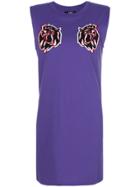 Versus Lion Patch Dress - Pink & Purple