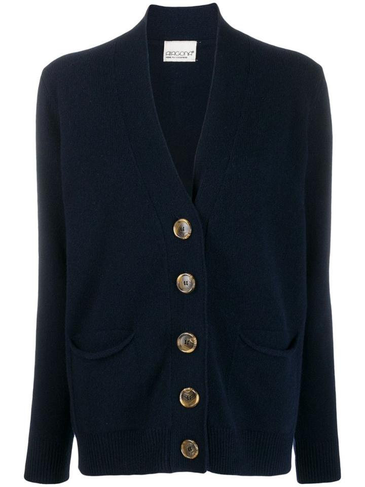 Aragona Oversized Button Cardigan - Blue