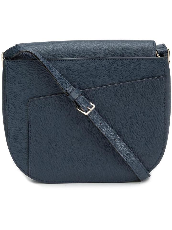 Valextra Hobo Shoulder Bag, Women's, Blue, Leather