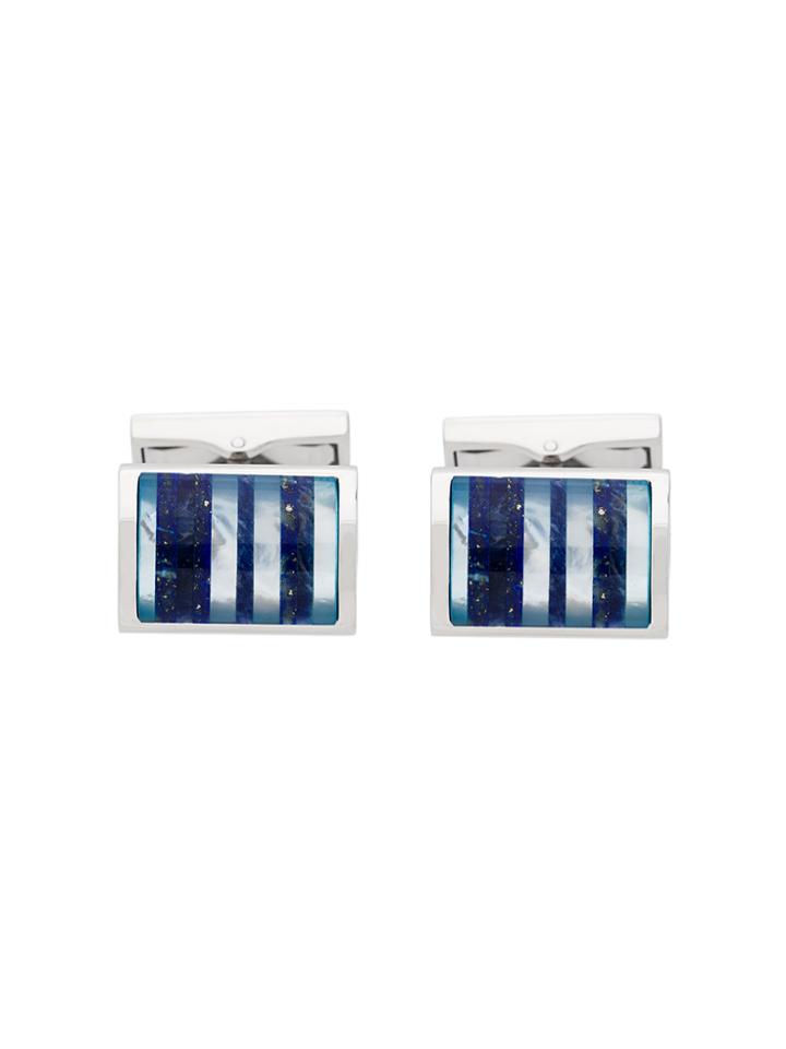Canali Striped Embellished Cufflinks - Metallic