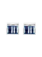Canali Striped Embellished Cufflinks - Metallic