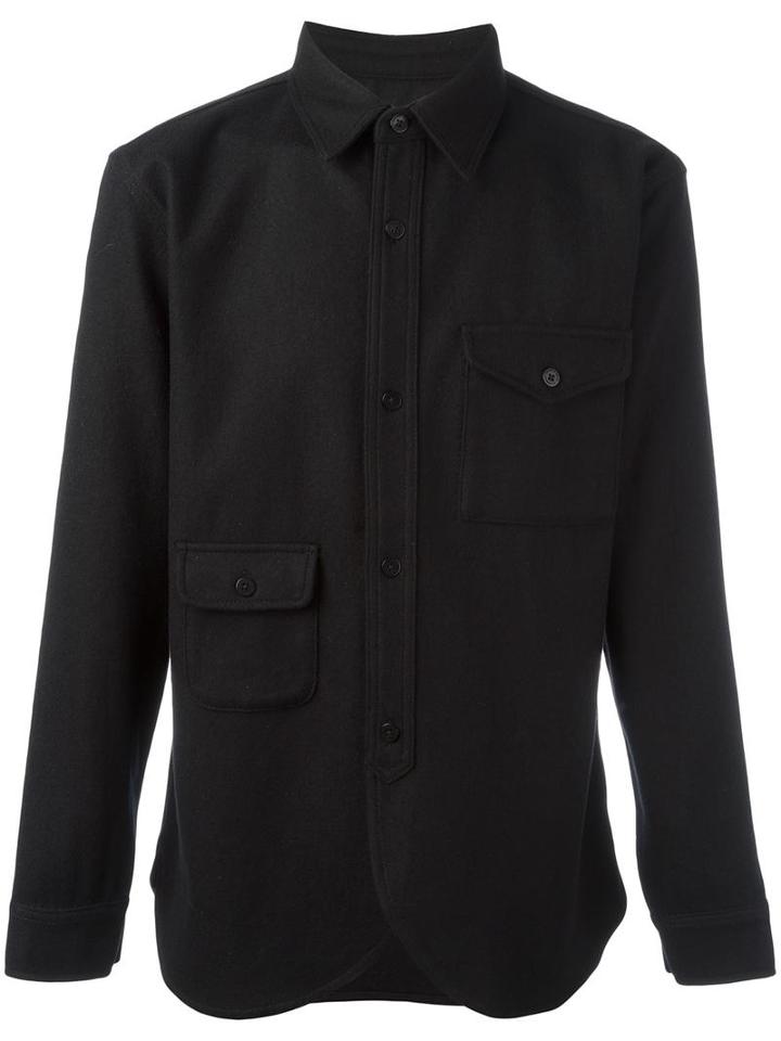 Han Kj0benhavn 'army Shirt' Jacket, Men's, Size: Small, Black, Viscose/wool