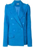 Nina Ricci - Oversized Pointed Lapel Blazer - Women - Cotton - 34, Blue, Cotton