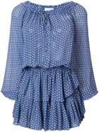 Love Shack Fancy Printed Drop Waist Dress - Blue