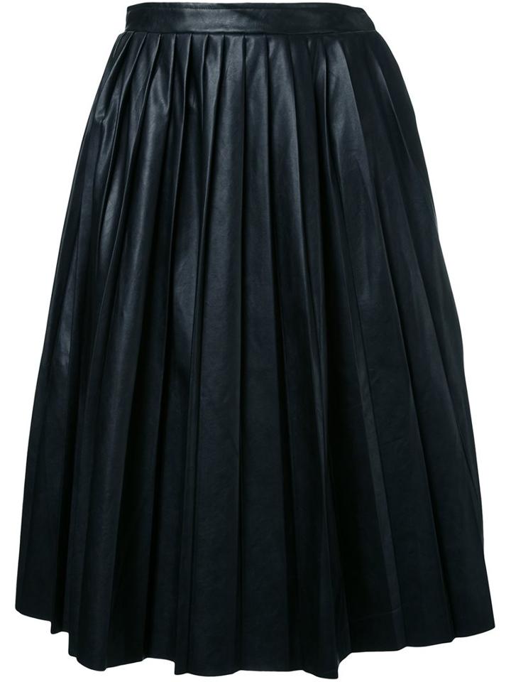 Guild Prime Knife Pleat Skirt, Women's, Size: 34, Black, Artificial Leather