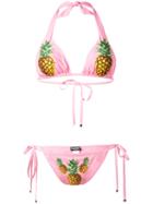 Dolce & Gabbana Pineapple Print Bikini, Women's, Size: 1, Pink/purple, Nylon/spandex/elastane
