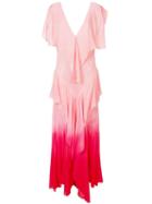 Attico Ruffle Tiered Maxi Dress - Pink