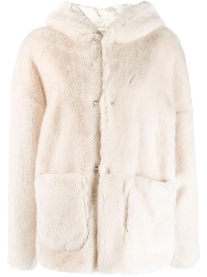 L'autre Chose Faux Fur Short Jacket - White