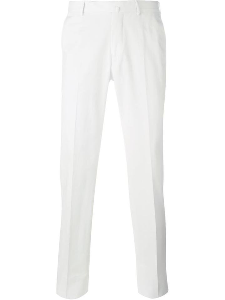 Ermenegildo Zegna Tailored Trousers, Men's, Size: 52, White, Cotton