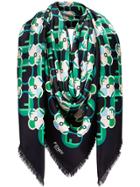 Fendi Floral-print Scarf - Black