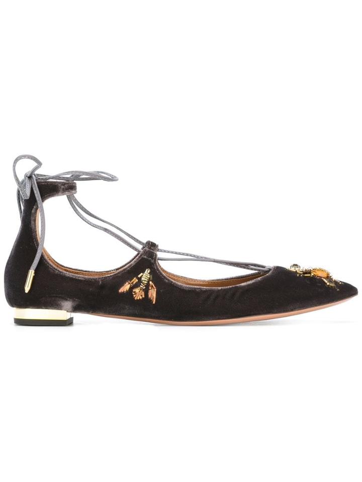 Aquazzura 'flare' Ballerinas - Brown