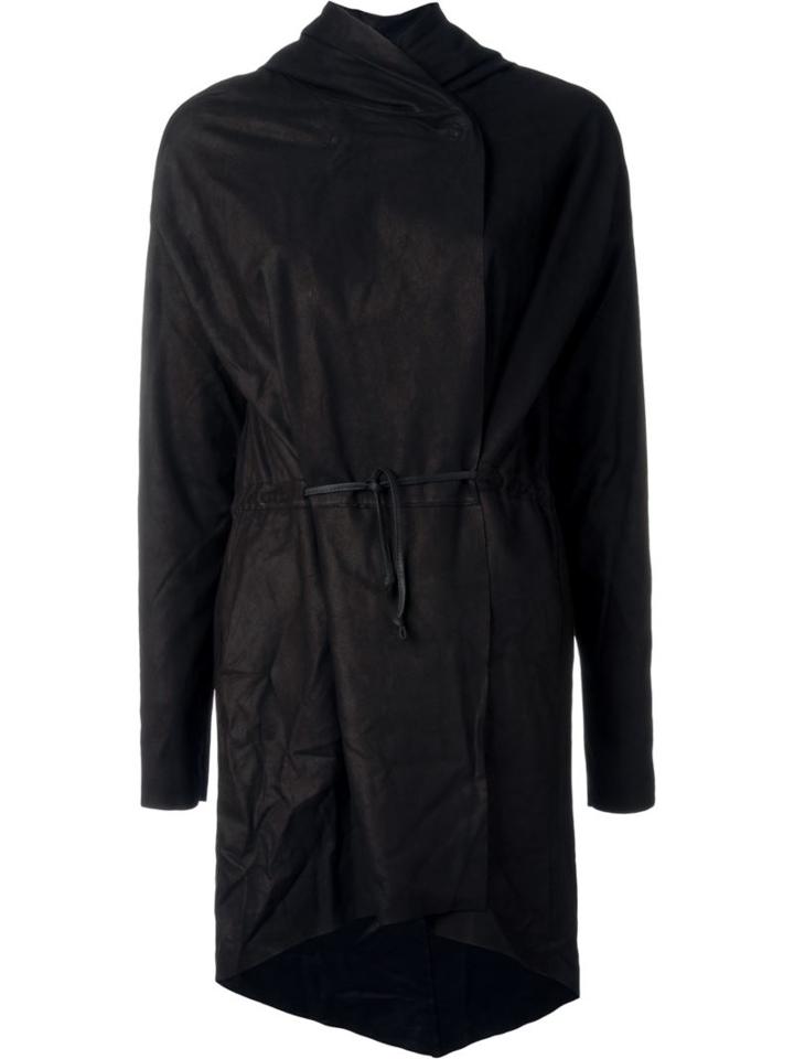 Giorgio Brato Hooded Raincoat, Women's, Size: 42, Black, Leather
