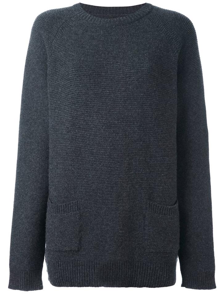 Chinti And Parker Garter Stitch Sweater, Women's, Size: Medium, Grey, Cashmere/lambs Wool