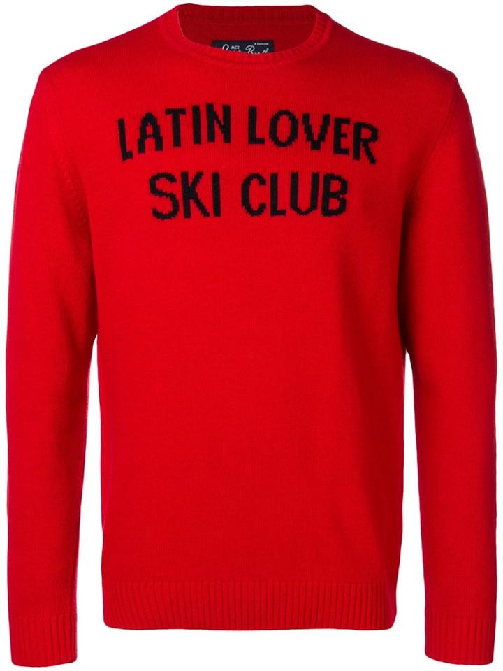 Mc2 Saint Barth Slogan-intarsia Jumper - Red